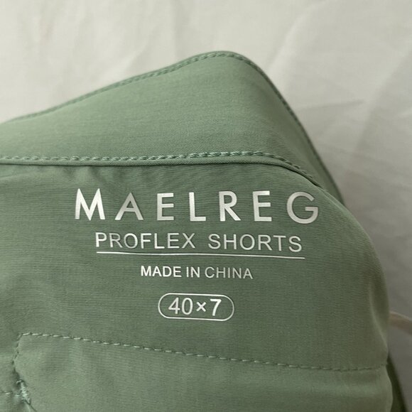Maelreg Performance Proflex Men's Shorts Light Green Size 40x7 UPF-30+ Stretch - Picture 9 of 10